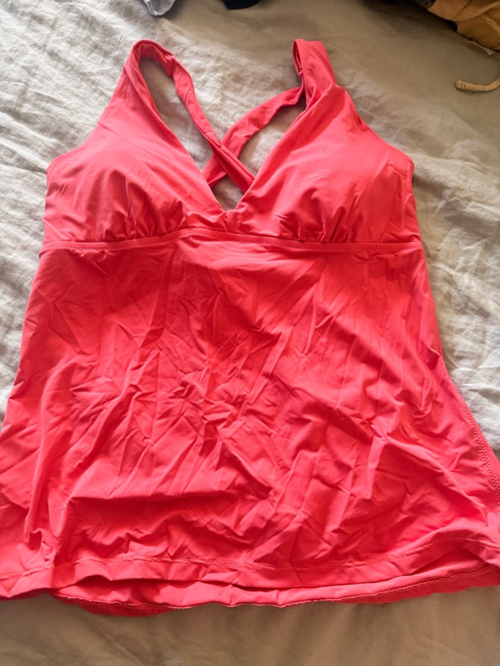 Athleta Bright Coral Swim Tank Top with Support